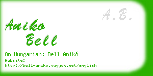 aniko bell business card